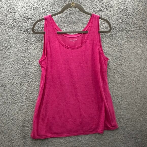 Eileen Fisher Women's Small 100% Linen Pink Tank Top Beach Resort Tropical Style - Picture 4 of 7